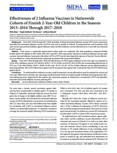 Effectiveness of 2 Influenza Vaccines in Nationwide Cohorts of Finnish ...